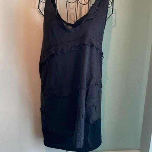 Iro Boham distressed slub linen jersey tank black L - Picture 5 of 8